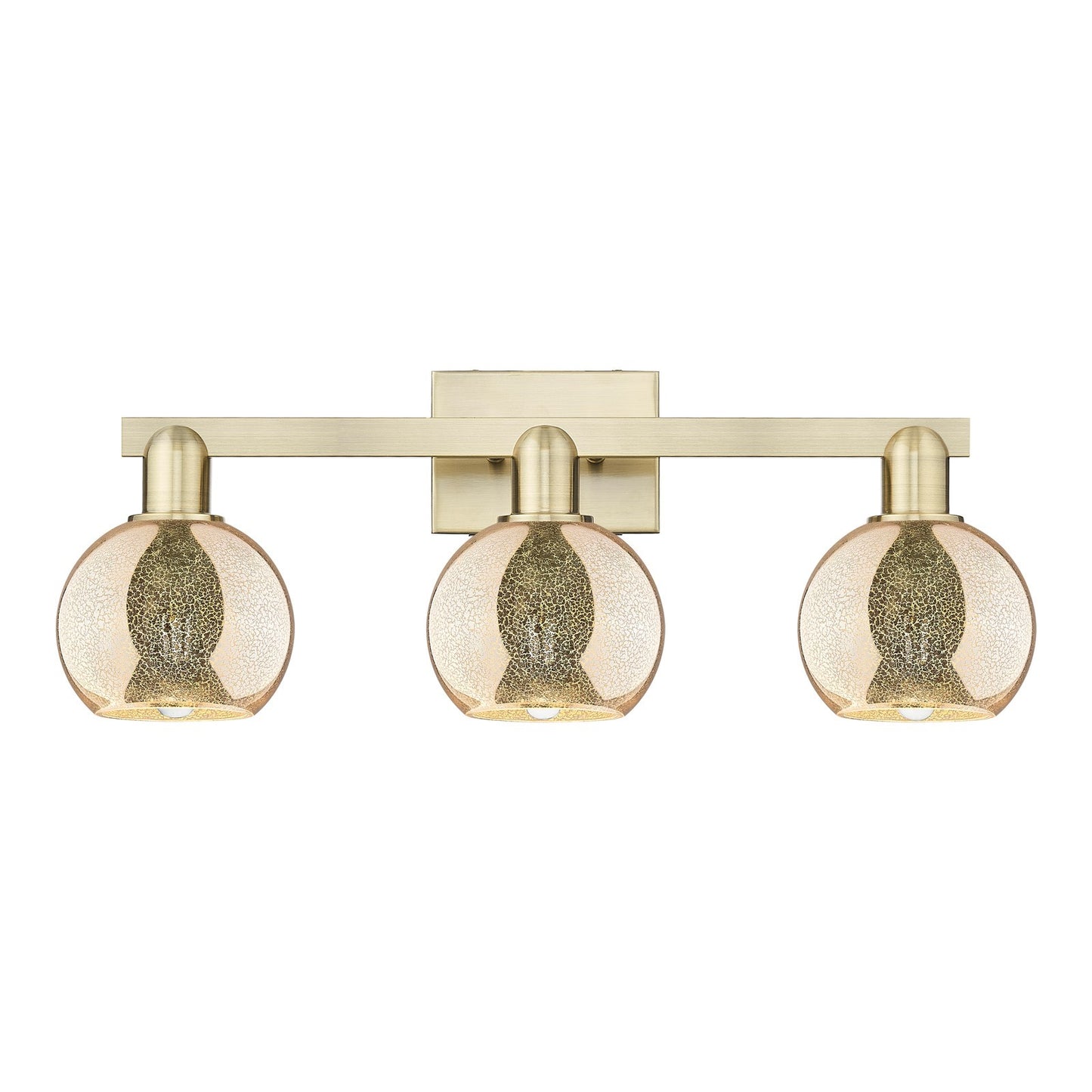 Innovations Athens 24in 3-Light Bath Vanity Light | Industrial Antique Brass and Mercury Glass | Bathroom Vanity | 23.88 x 10.12 | Model 716-3W-AB-G128-6