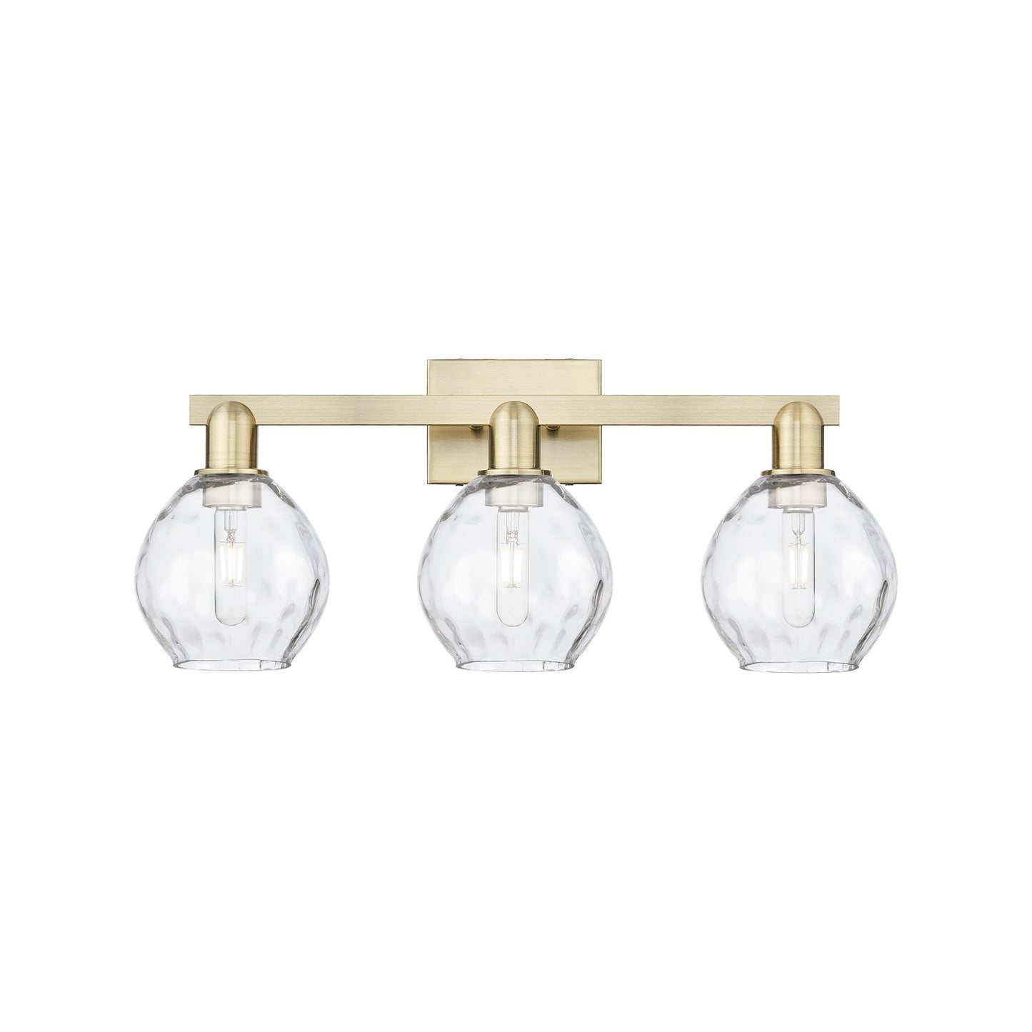 Innovations Waverly 25in 3-Light Bath Vanity Light | Industrial Antique Brass and Clear Glass | Bathroom Vanity | 25 x 7.5 x 10.25 | Model 716-3W-AB-G362