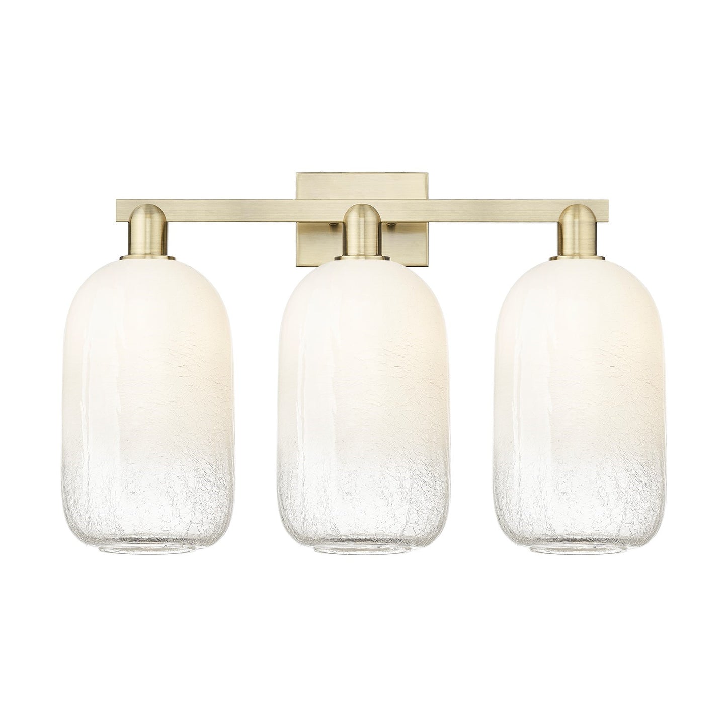 Innovations Brookhaven Cloche 26in 3-Light Bath Vanity Light | Industrial Antique Brass Steel and Opal Glass | Bathroom Vanity | Model 716-3W-AB-G482-7OP