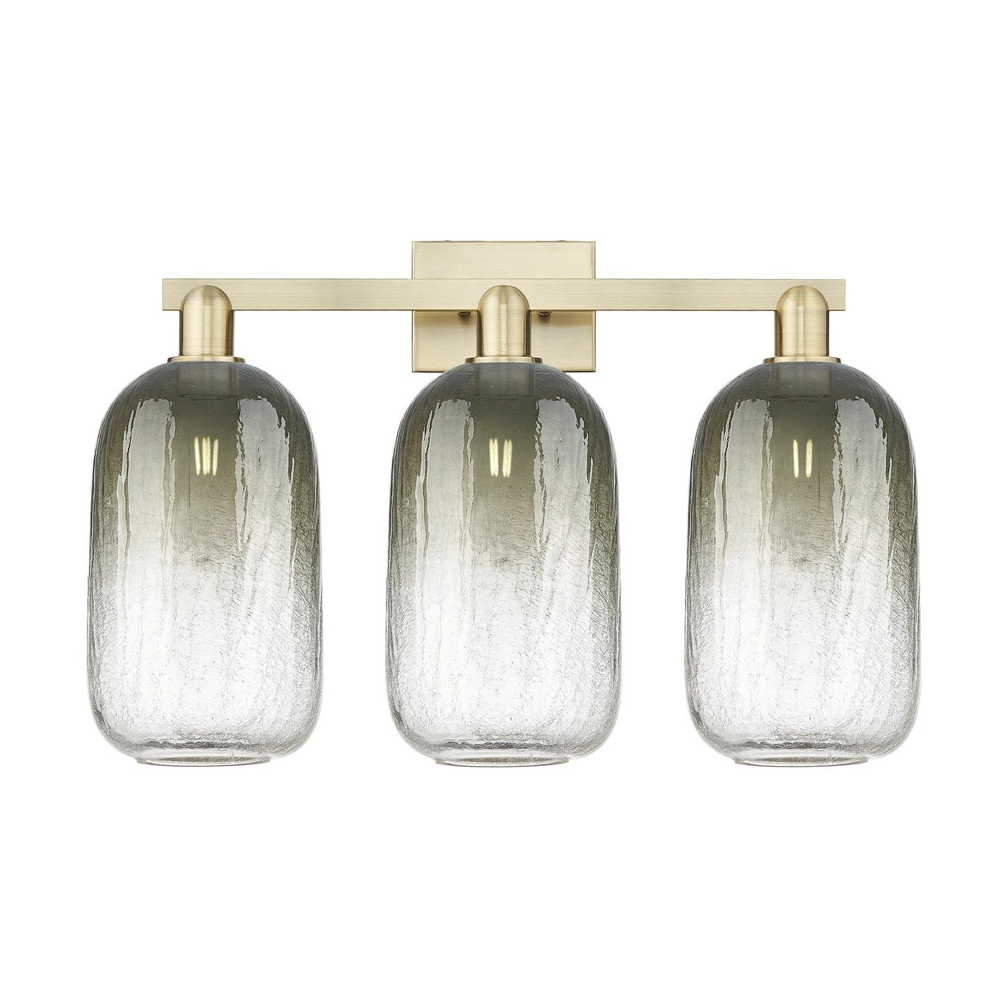 Innovations Brookhaven Cloche 26in 3-Light Bath Vanity Light | Industrial Antique Brass Steel and Slate Glass | Bathroom Vanity | Model 716-3W-AB-G482-7SL