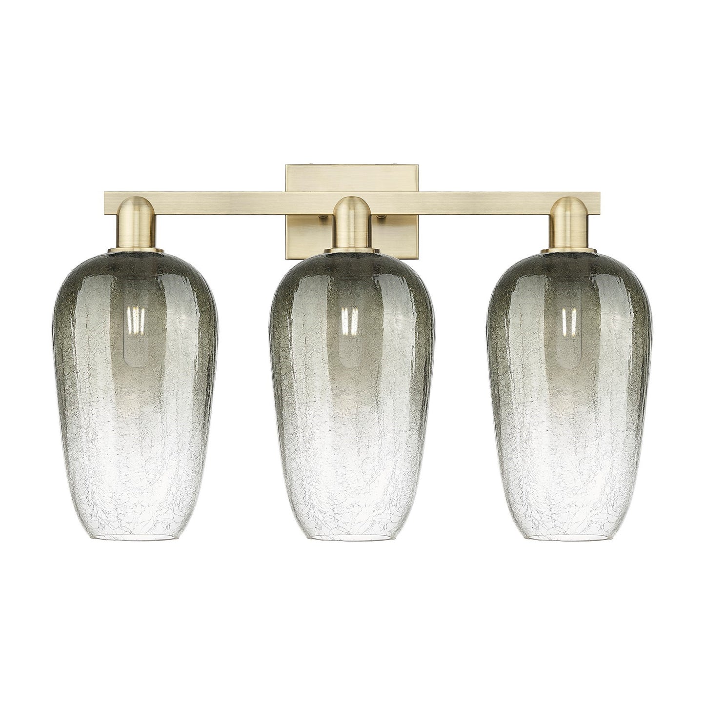 Innovations Brookhaven Flute 26in 3-Light Bath Vanity | Industrial Antique Brass Steel and Slate Glass | Bathroom Vanity | 26 x | Model 716-3W-AB-G484-7SL