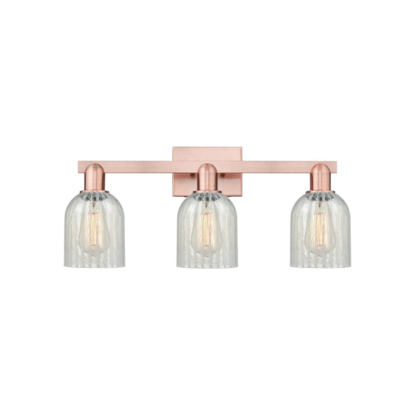 Innovations Caledonia 24in 3-Light Bath Vanity Light | Industrial Antique Copper Steel and Mouchette Glass | Bathroom Vanity | 24 | Model 716-3W-AC-G2511
