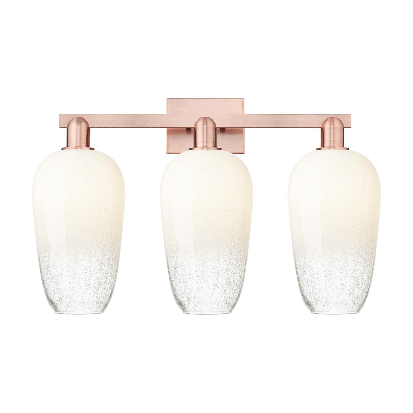 Innovations Brookhaven Flute 26in 3-Light Bath Vanity Light | Industrial Antique Copper Steel and Opal Glass | Bathroom Vanity | Model 716-3W-AC-G484-7OP