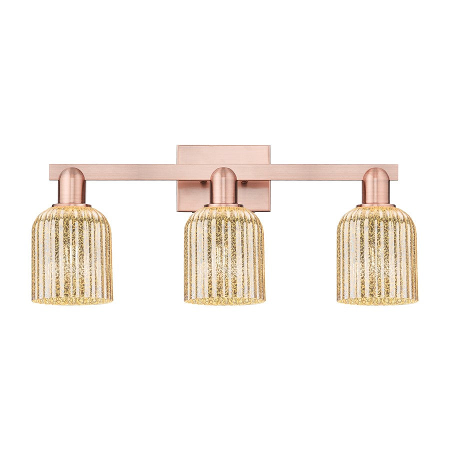 Innovations Bridal Veil 3Lt 24" Bath Light, Copper/Mercury