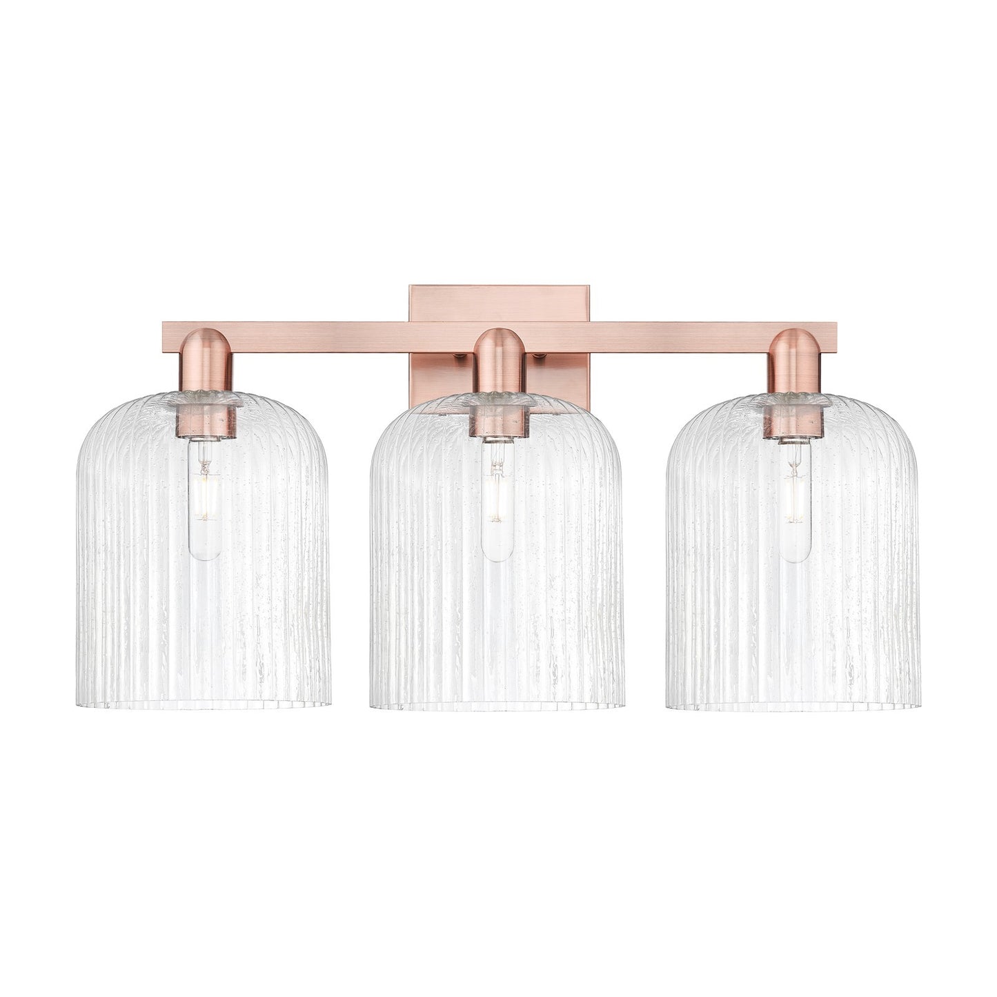 Innovations Bridal Veil 27in 3-Light Bath Vanity Light | Industrial Antique Copper and Seedy Glass | Bathroom Vanity | 27 x | Model 716-3W-AC-G559-8SDY