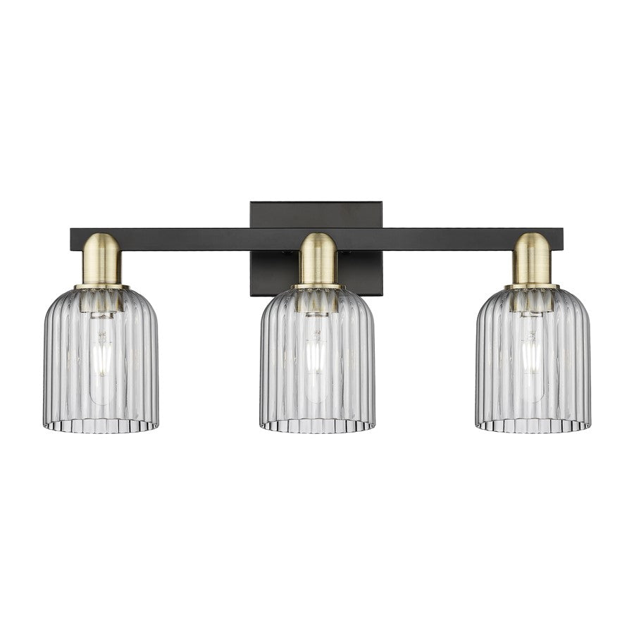 Innovations Bridal Veil 3Lt 24" Bath, Black Brass/Smoke