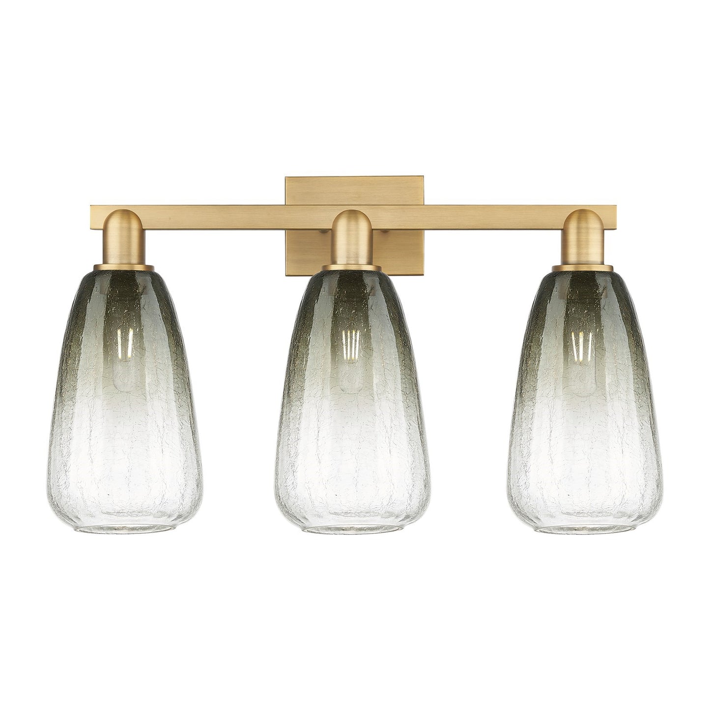 Innovations Brookhaven Almond 25in 3-Light Bath Vanity Light | Industrial Brushed Brass and Slate Glass | Bathroom Vanity | 25 | Model 716-3W-BB-G480-6SL