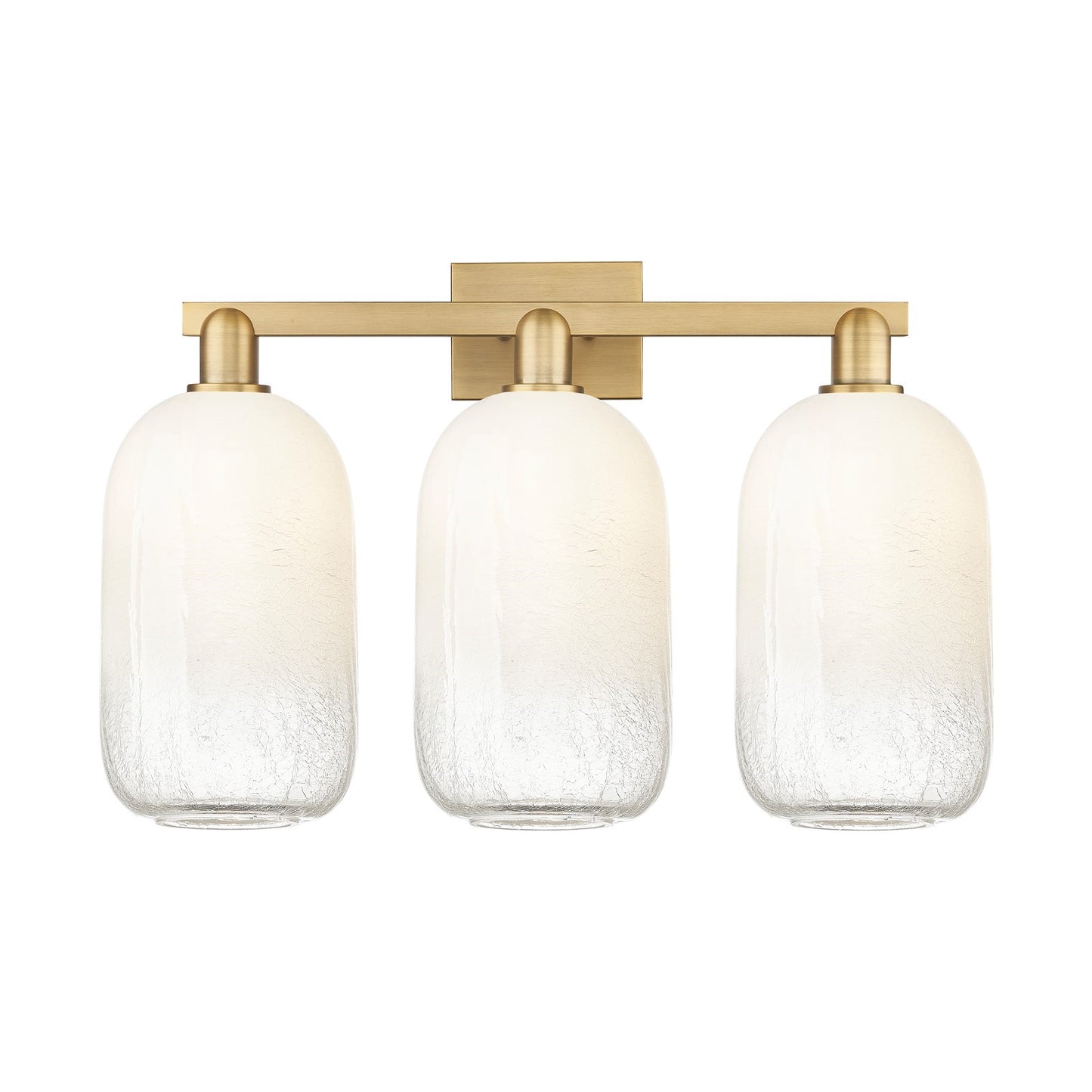 Innovations Brookhaven Cloche 26in 3-Light Bath Vanity | Industrial Brushed Brass Steel and Opal Glass | Bathroom Vanity Light | Model 716-3W-BB-G482-7OP