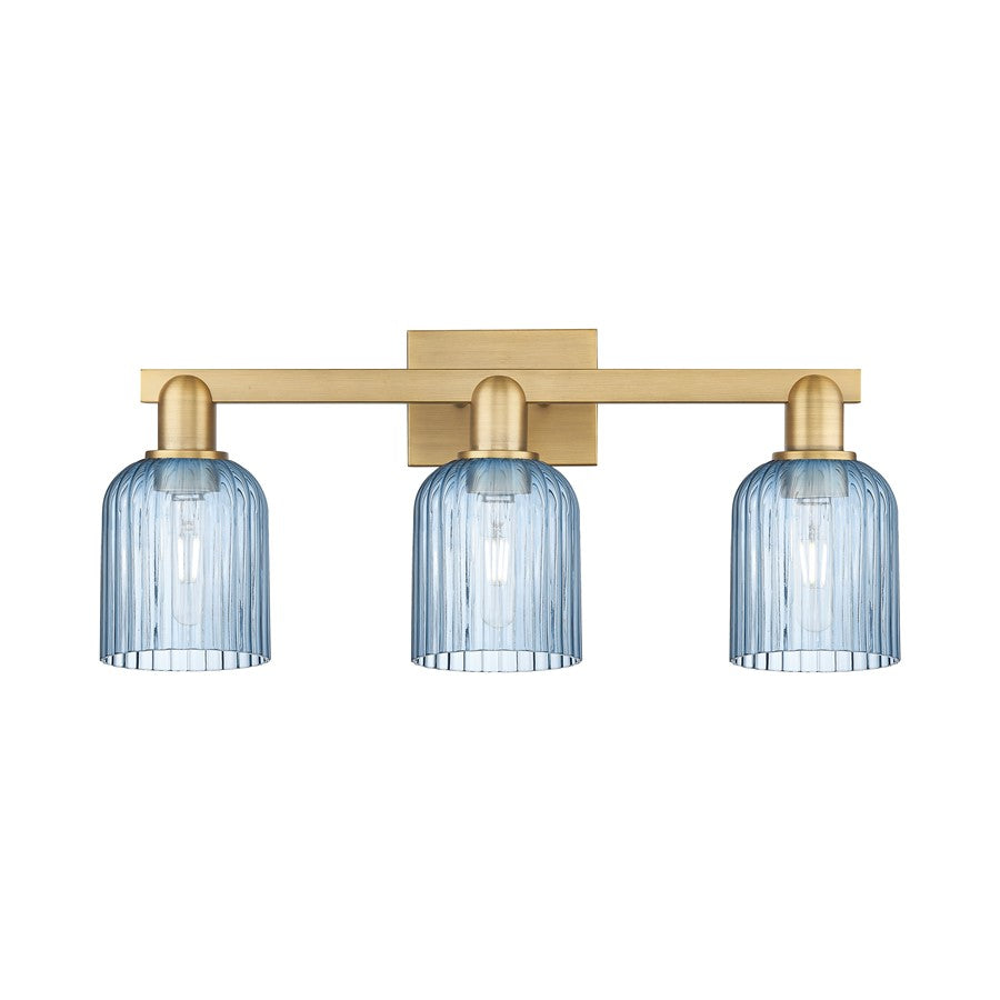 Innovations Bridal Veil 3Lt 24" Bath, Brushed Brass/Blue
