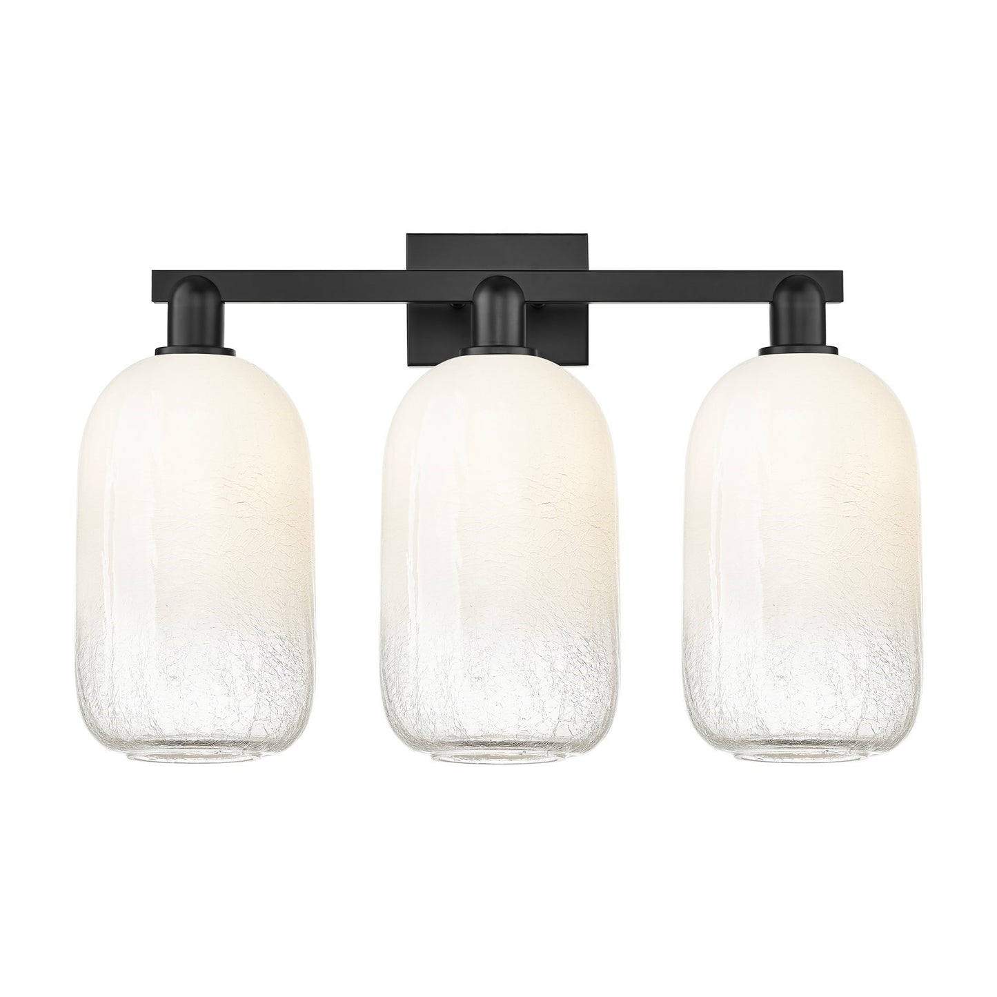 Innovations Brookhaven Cloche 26in 3-Light Bath Vanity | Industrial Matte Black Steel and Opal Glass | Bathroom Vanity | 26 x | Model 716-3W-BK-G482-7OP