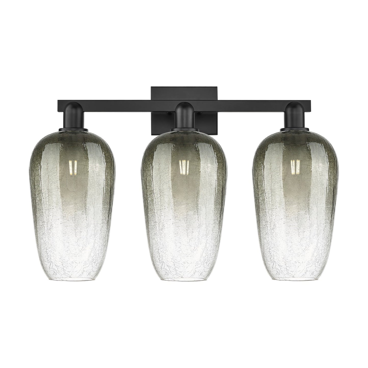 Innovations Brookhaven Flute 26in 3-Light Bath Vanity | Industrial Matte Black Steel and Slate Glass | Bathroom Vanity & Powder | Model 716-3W-BK-G484-7SL
