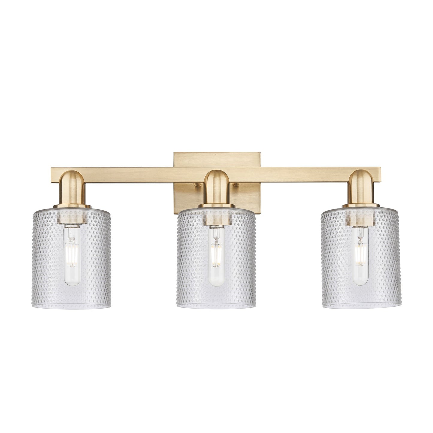 Innovations Cobbleskill 24in 3-Light Bath Vanity Light | Industrial Champagne Bronze Steel and Clear Glass | Bathroom Vanity | 24 x | Model 716-3W-CB-G112