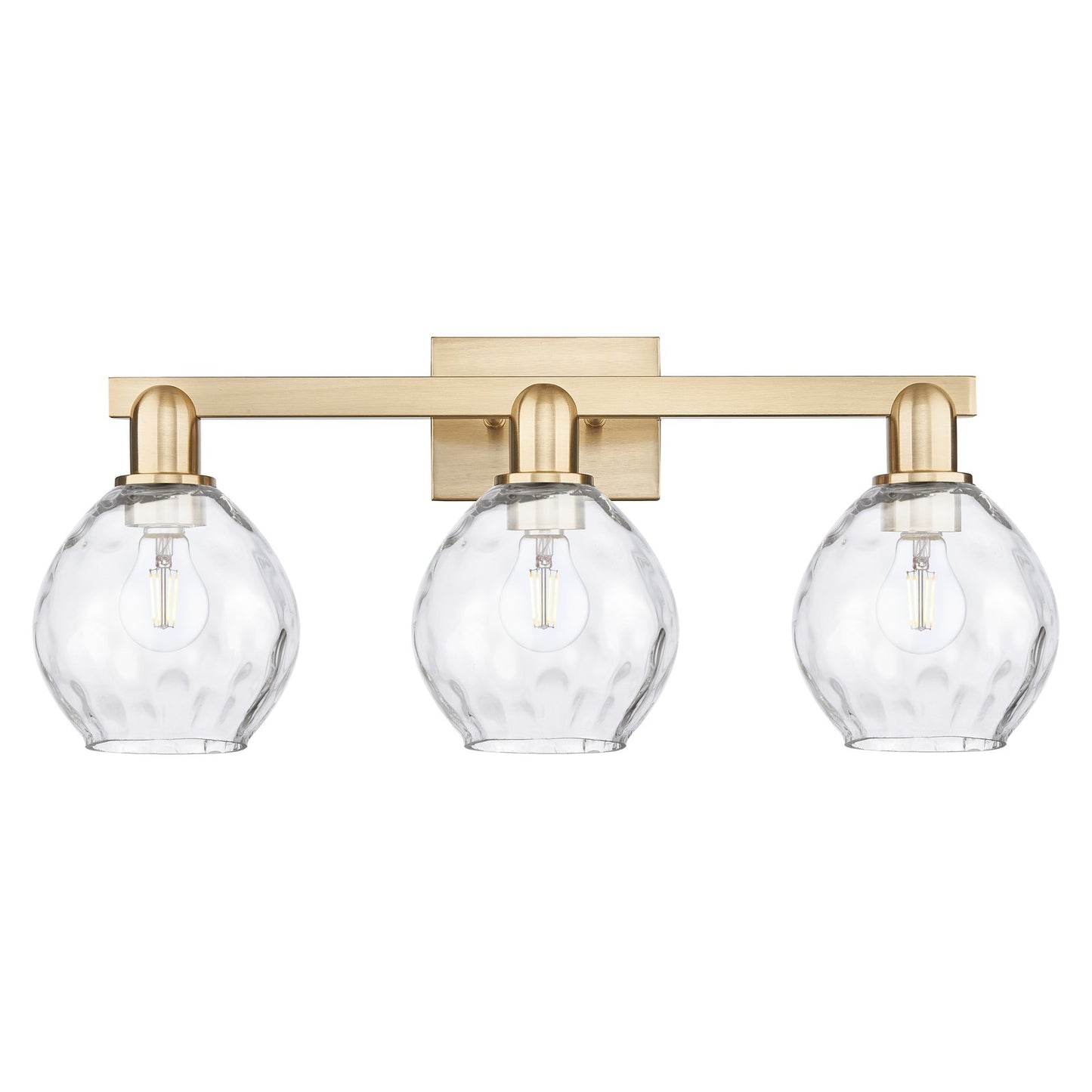 Innovations Waverly 25in 3-Light Bath Vanity Light | Industrial Champagne Bronze Steel and Clear Water Glass | Bathroom Vanity | 25 | Model 716-3W-CB-G362