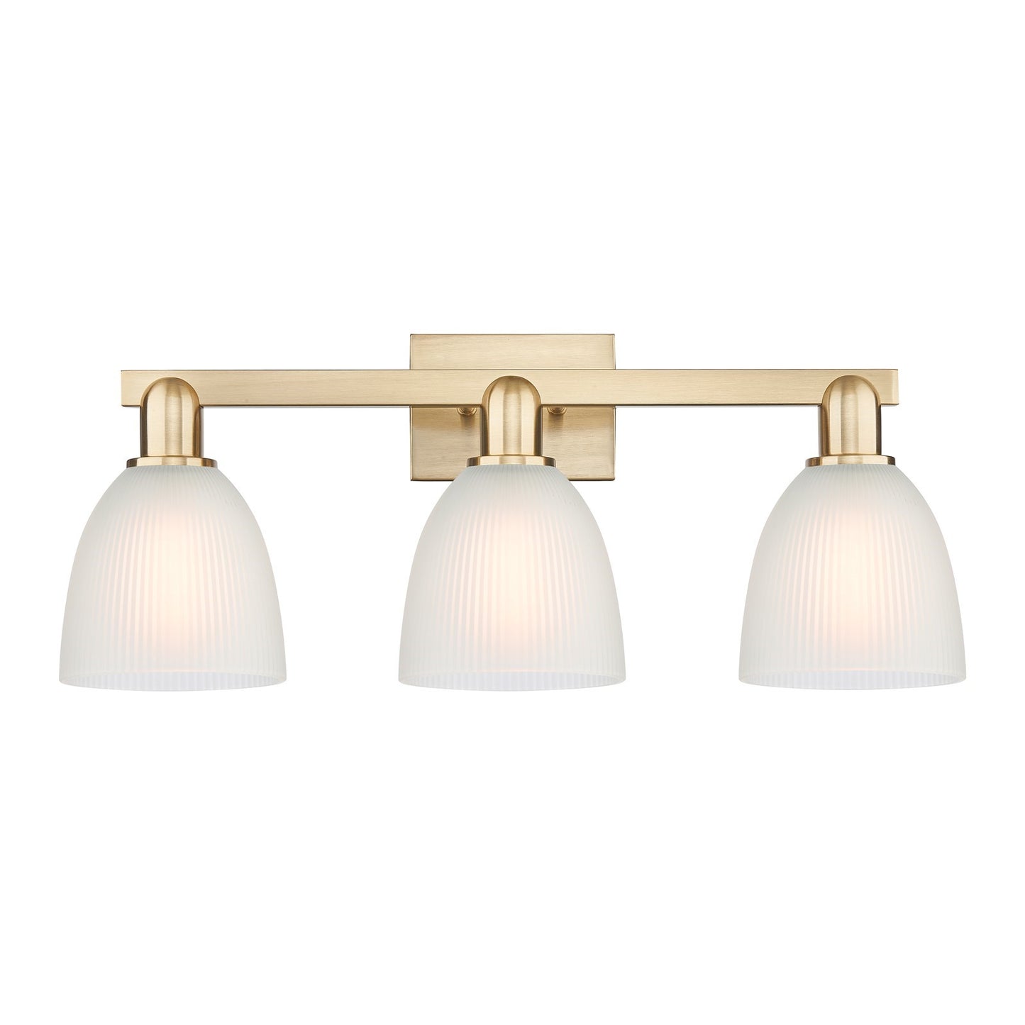 Innovations Castile 25in 3-Light Bath Vanity Light | Industrial Champagne Bronze Steel and White Glass | Bathroom Vanity | 25 x | Model 716-3W-CB-G381