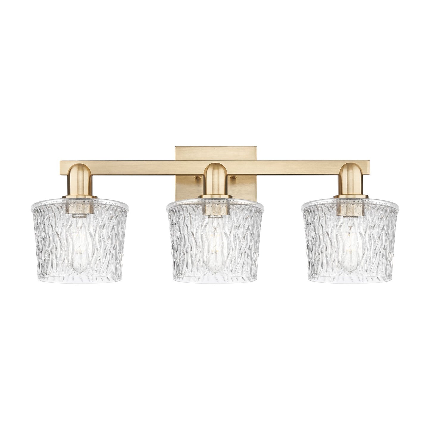 Innovations Niagara 26in 3-Light Bath Vanity Light | Industrial Champagne Bronze Steel and Clear Glass | Bathroom Vanity | 25.5 x | Model 716-3W-CB-G402