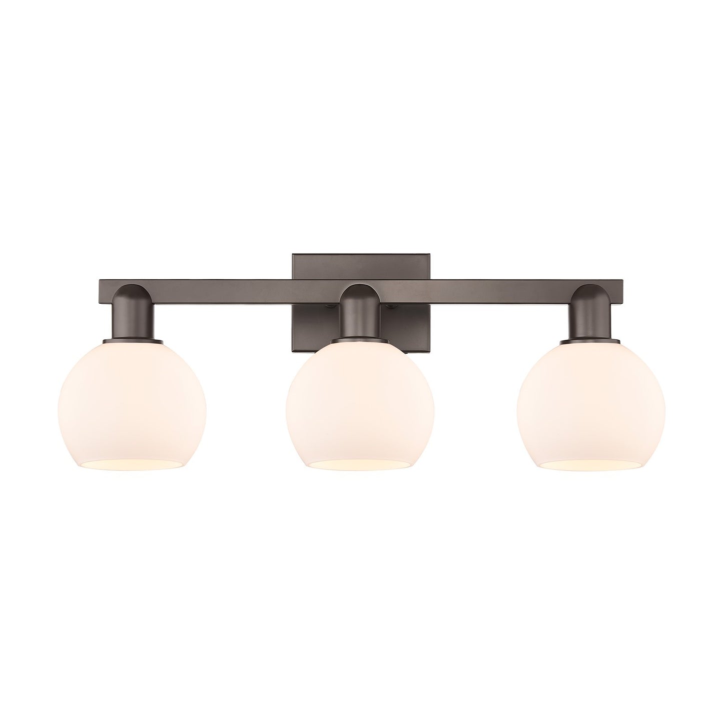 Innovations Athens 25in 3-Light Bath Vanity | Industrial Oil Rubbed Bronze and Matte White Glass | Bathroom Vanity Light | 24.88 | Model 716-3W-OB-G121-6