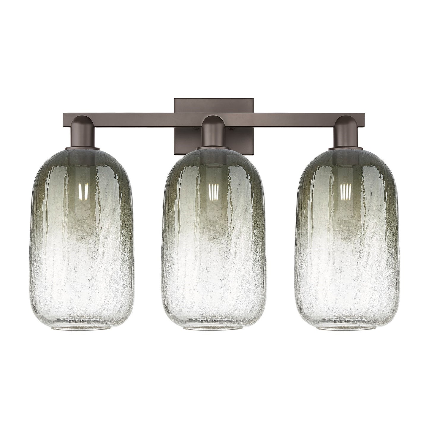 Innovations Brookhaven Cloche 26in 3-Light Bath Vanity | Industrial Oil Rubbed Bronze Steel and Slate Glass | Bathroom Vanity & | Model 716-3W-OB-G482-7SL