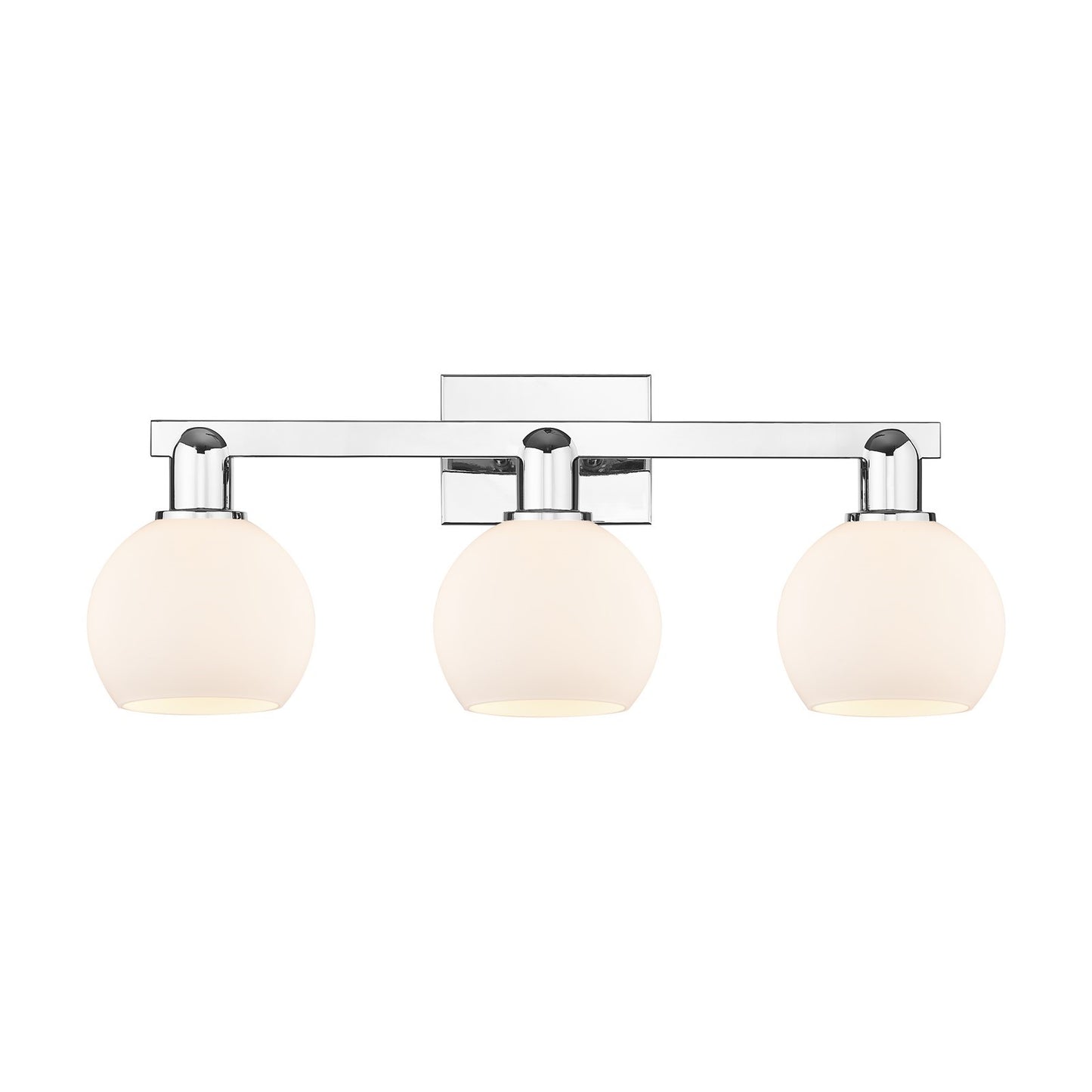 Innovations Athens 25in 3-Light Bath Vanity | Industrial Polished Chrome and Matte White Glass | Bathroom Vanity Light | 24.88 x | Model 716-3W-PC-G121-6