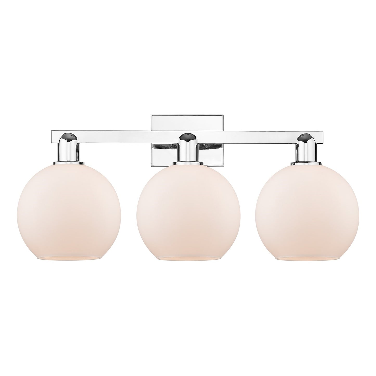 Innovations Athens 27in 3-Light Bath Vanity Light | Industrial Polished Chrome and Matte White Glass | Bathroom Vanity & Powder | Model 716-3W-PC-G121-8