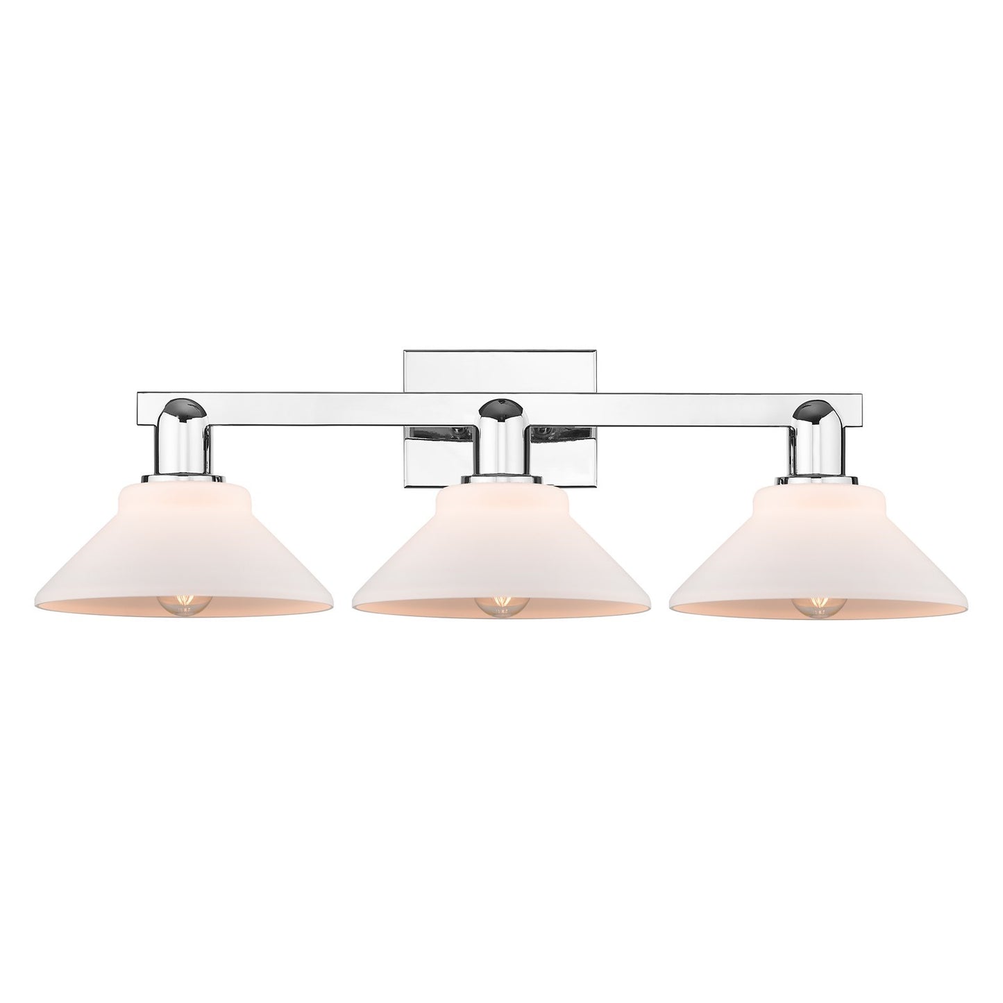 Innovations Orwell 27in 3-Light Bath Vanity Light | Industrial Polished Chrome and Matte White Glass | Bathroom Vanity | 27.38 x | Model 716-3W-PC-G131
