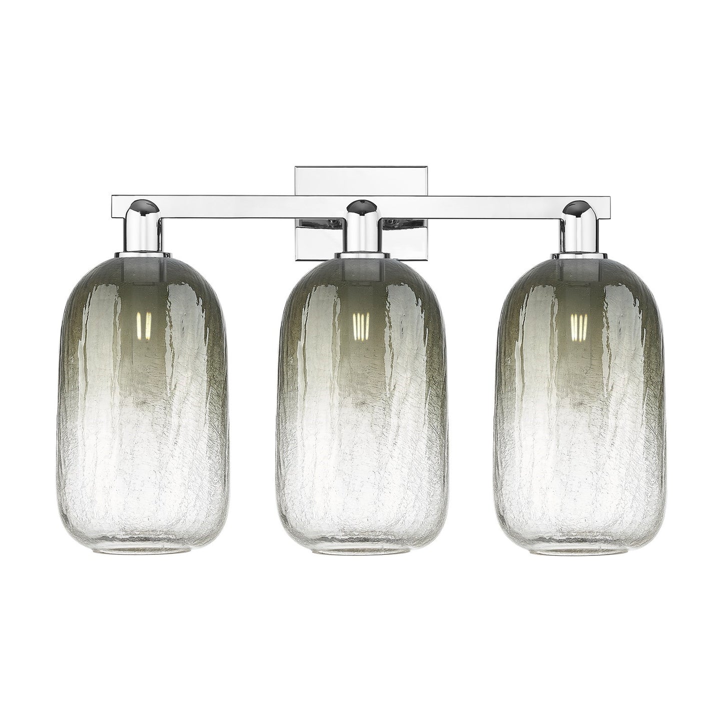 Innovations Brookhaven Cloche 26in 3-Light Bath Vanity Light | Industrial Polished Chrome and Slate Glass | Bathroom Vanity | Model 716-3W-PC-G482-7SL