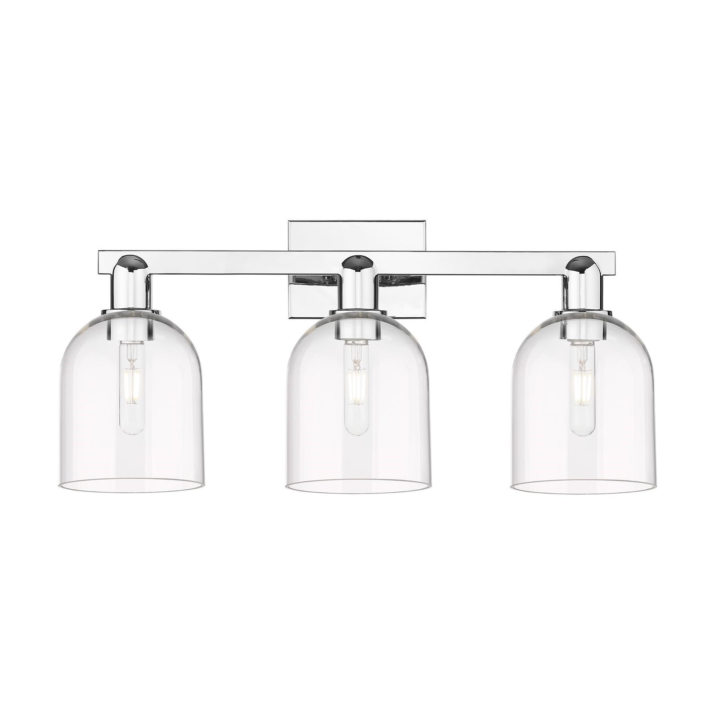 Innovations Bella 25in 3-Light Bath Vanity | Industrial Polished Chrome and Clear Glass | Bathroom Vanity Light | 24.5 x 11.25 | Model 716-3W-PC-G558-6CL