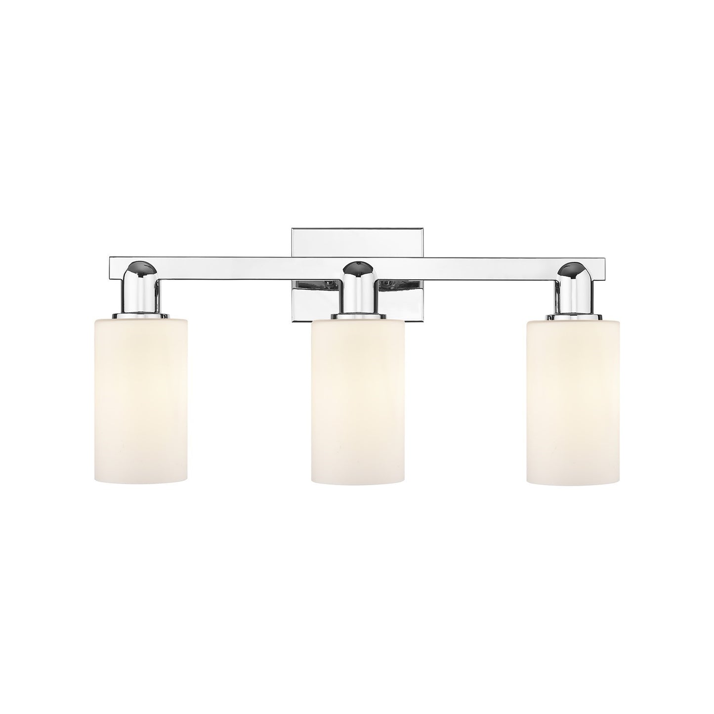 Innovations Clymer 23in 3-Light Bath Vanity Light | Industrial Polished Chrome and Matte White Glass | Bathroom Vanity | 22.88 x | Model 716-3W-PC-G801