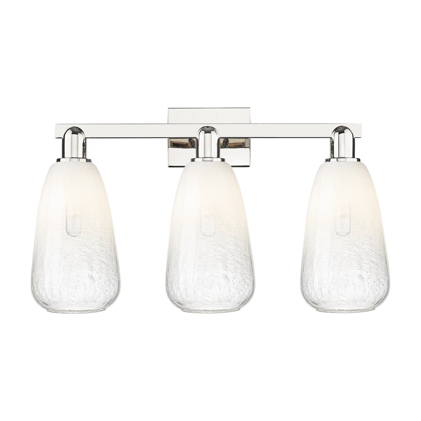 Innovations Brookhaven Almond 26in 3-Light Bath Vanity Light | Industrial Polished Nickel and Opal Glass | Bathroom Vanity | 25 | Model 716-3W-PN-G480-6OP