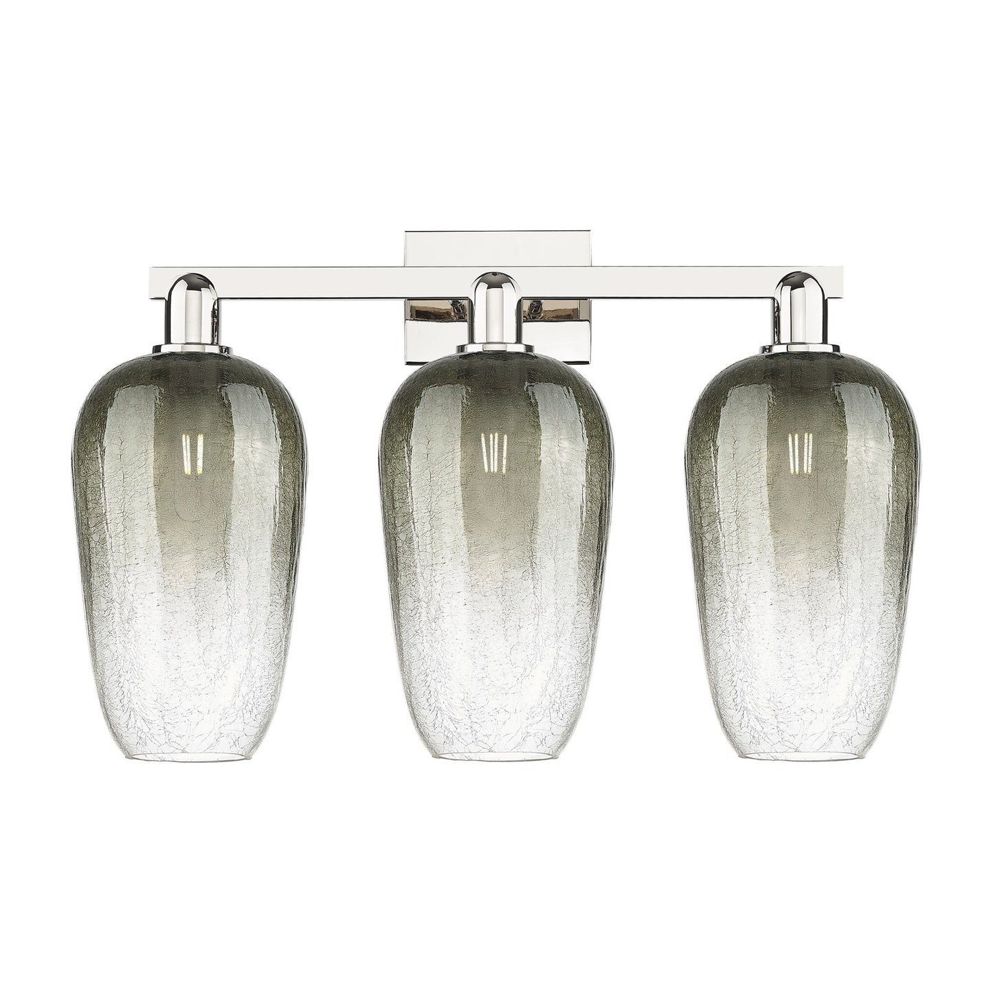 Innovations Brookhaven Flute 26in 3-Light Bath Vanity Light | Industrial Transitional Polished Nickel Steel and Slate Glass | Model 716-3W-PN-G484-7SL