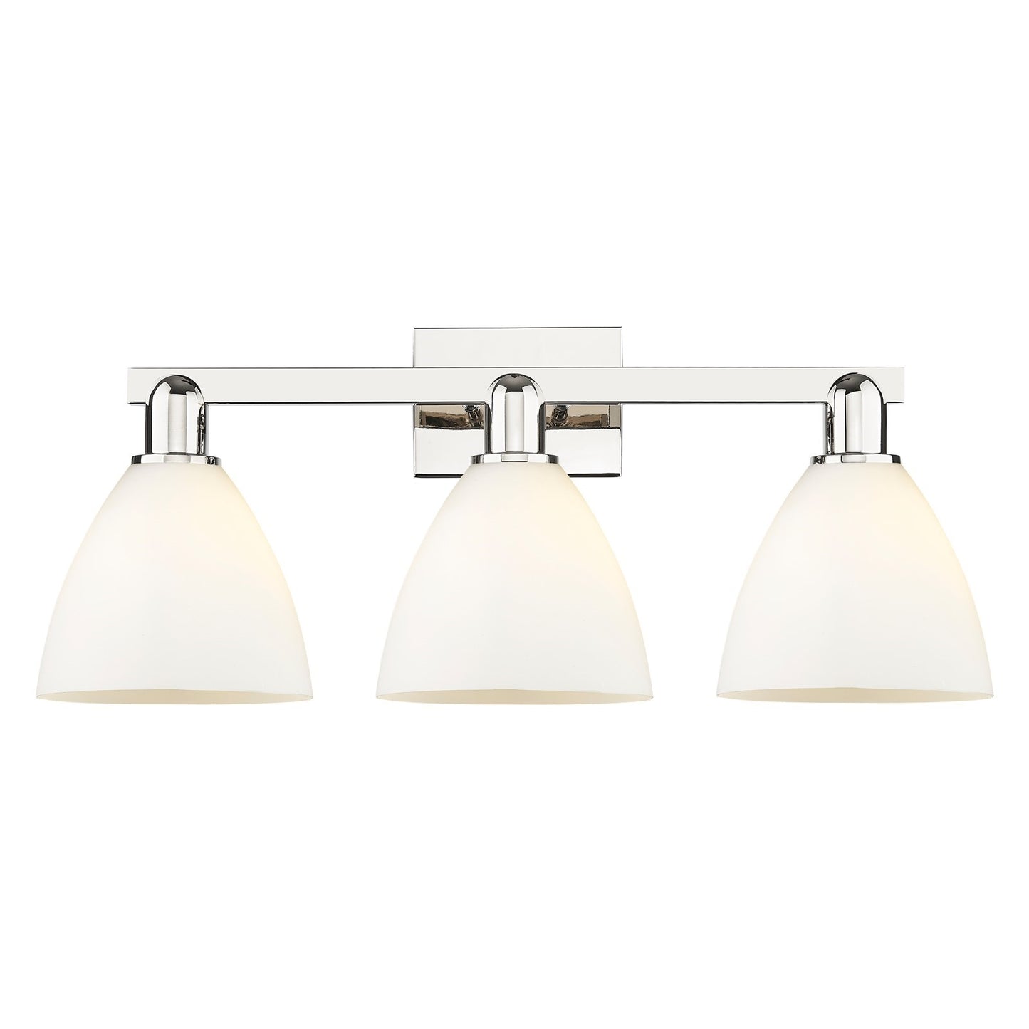 Innovations Bristol 27in 3-Light Bath Vanity | Industrial Polished Nickel and Matte White Glass | Bathroom Vanity Light | 26.5 x | Model 716-3W-PN-GBD-751