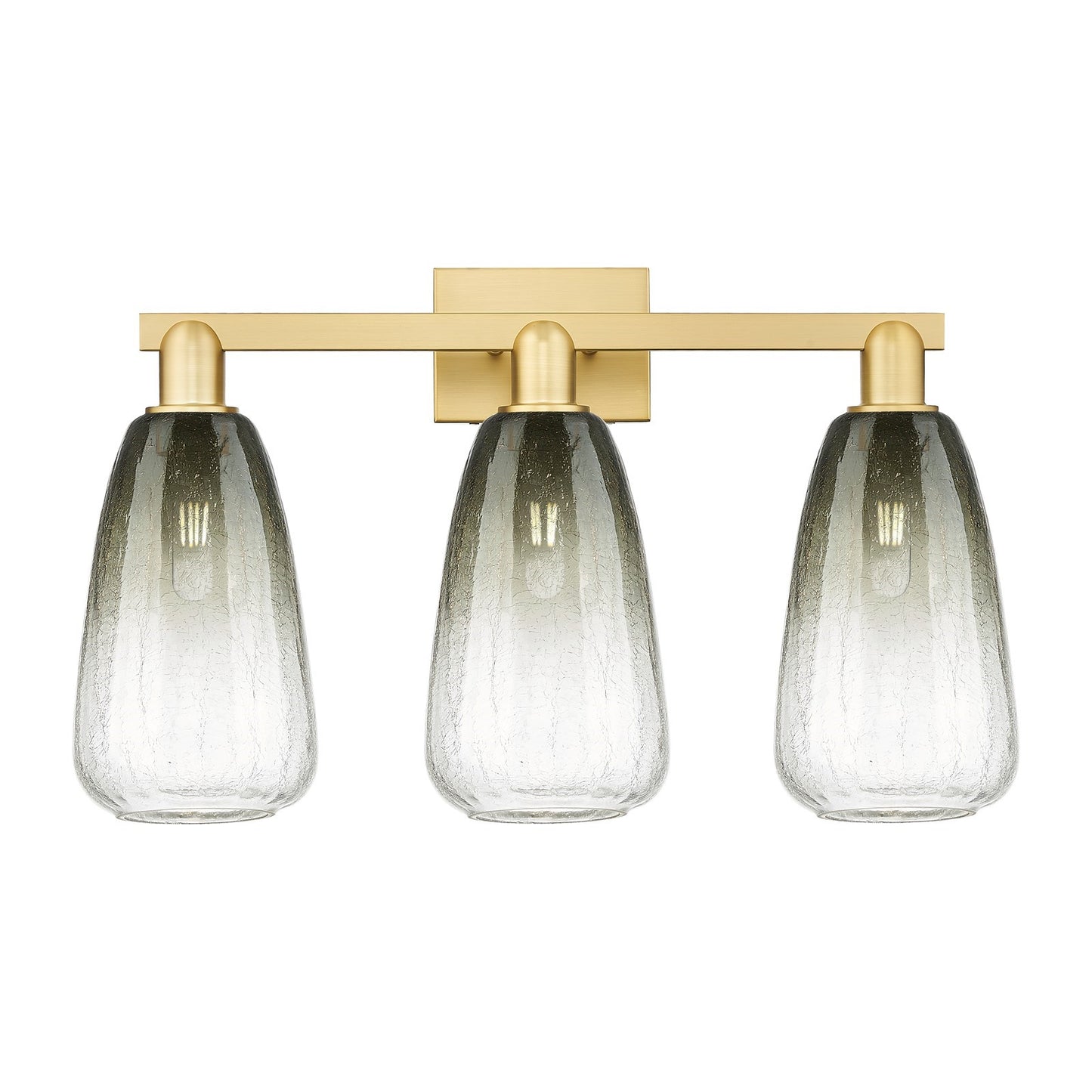Innovations Brookhaven Almond 25in 3-Light Bath Vanity Light | Industrial Satin Gold Steel and Slate Glass | Bathroom Vanity | Model 716-3W-SG-G480-6SL