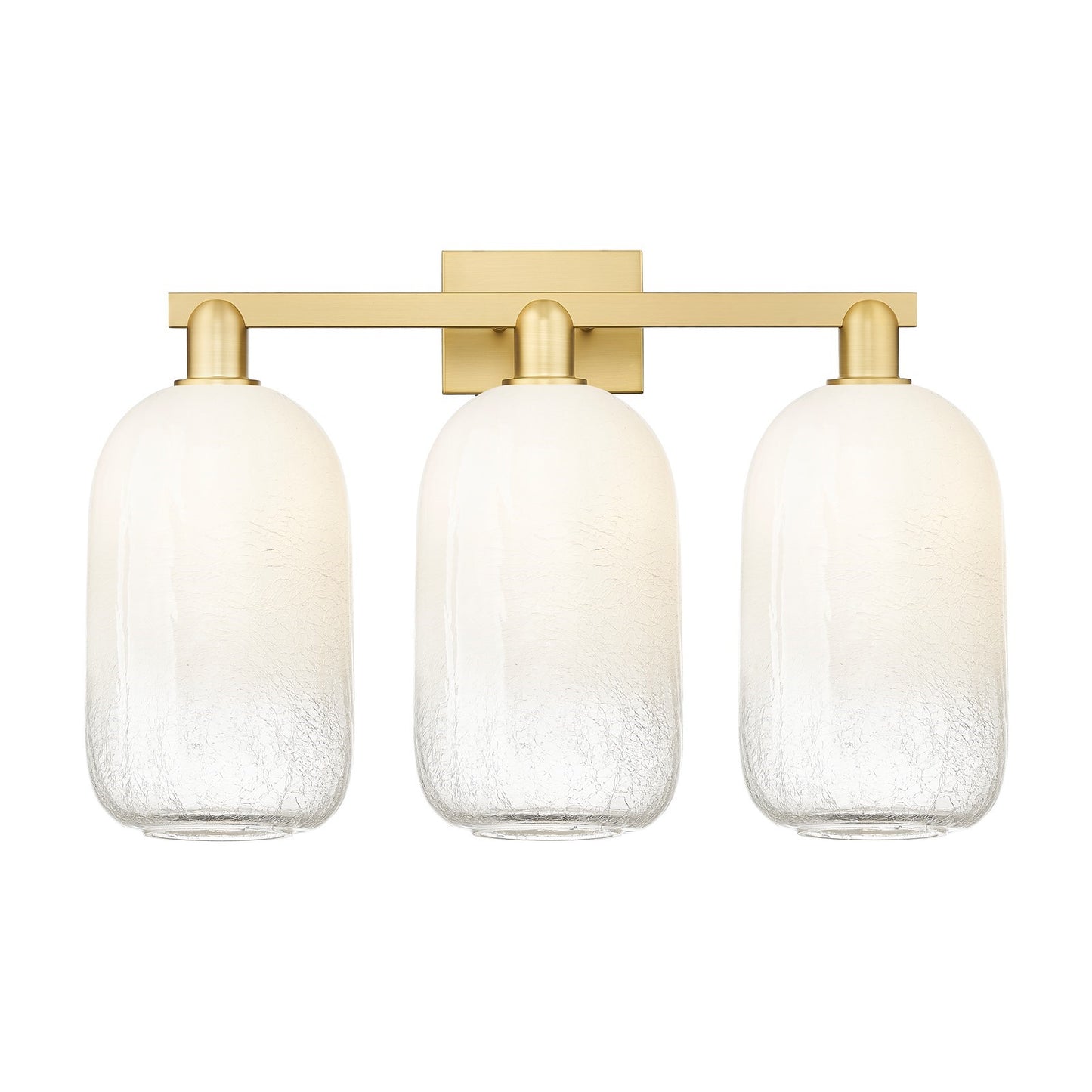 Innovations Brookhaven Cloche 26in 3-Light Bath Vanity Light | Industrial Satin Gold Steel and Opal Glass | Bathroom Vanity | Model 716-3W-SG-G482-7OP