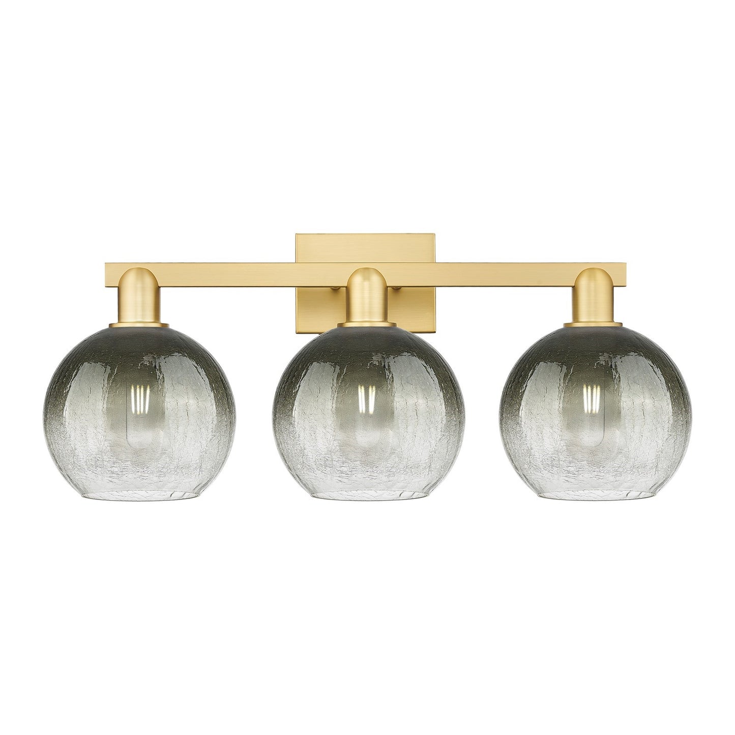 Innovations Brookhaven Globe 26.88in 3-Light Bath Vanity | Industrial Satin Gold Steel and Slate Glass | Bathroom Vanity | Model 716-3W-SG-G483-8SL