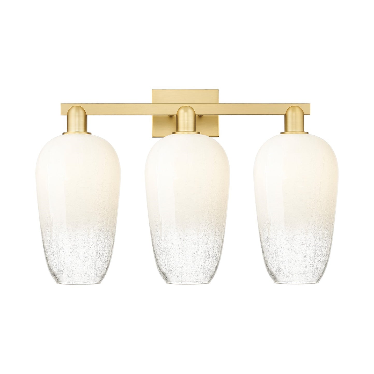Innovations Brookhaven Flute 26in 3-Light Bath Vanity Light | Industrial Satin Gold Steel and Opal Glass | Entryway & Hallway | Model 716-3W-SG-G484-7OP