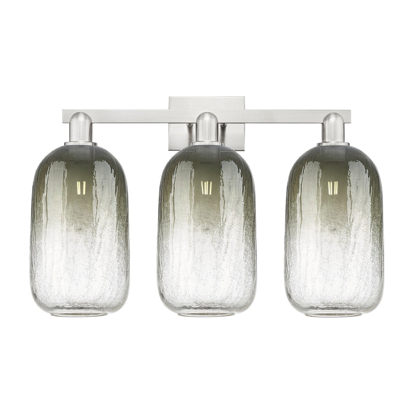 Innovations Brookhaven Cloche 26in 3-Light Bath Vanity Light | Industrial Brushed Satin Nickel and Slate Glass | Bathroom | Model 716-3W-SN-G482-7SL