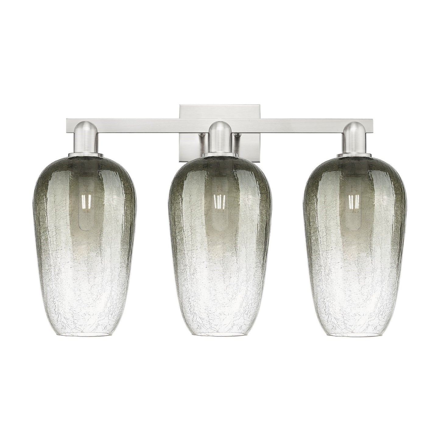 Innovations Brookhaven Flute 26in 3-Light Bath Vanity Light | Industrial Brushed Satin Nickel and Slate Glass | Bathroom Vanity | Model 716-3W-SN-G484-7SL