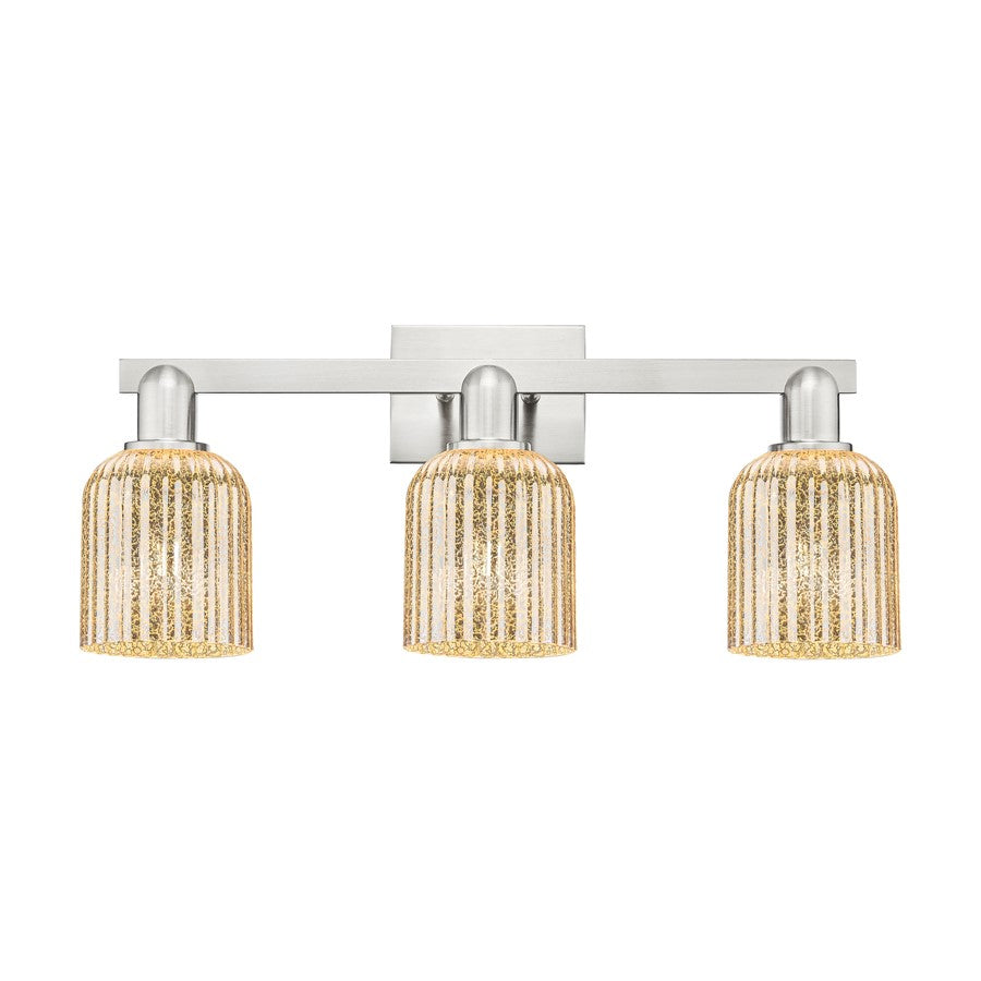 Innovations Bridal Veil 3Lt 24" Bath, Satin Nickel/Mercury
