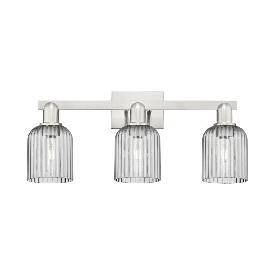 Innovations Bridal Veil 3Lt 24" Bath, Satin Nickel/Smoke