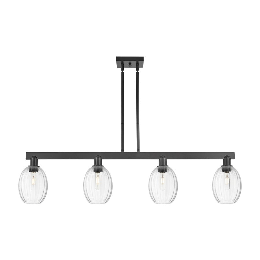 Innovations Preston 4Lt 48" Bell Stem Island Light, BK/CL - 716-4I-BK-G459-6CL