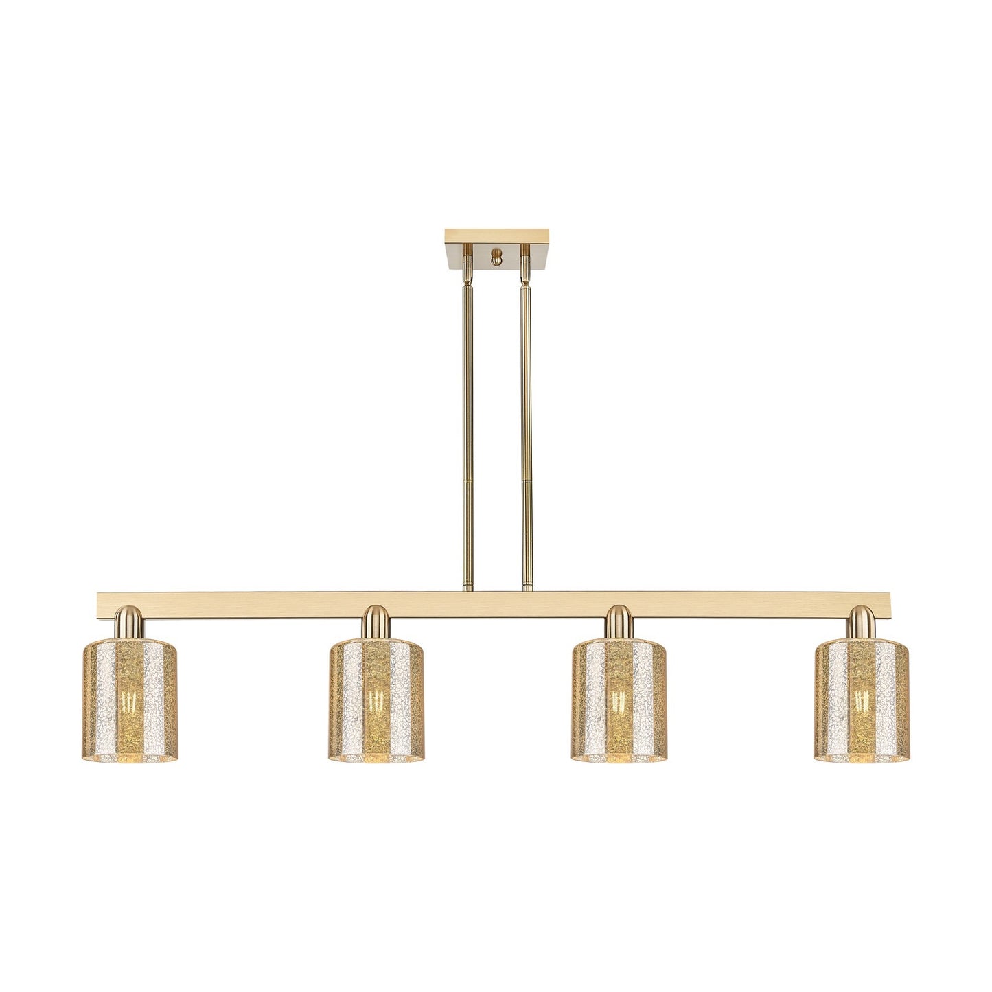 Innovations Cobbleskill 48in 4-Light Island Light | Industrial Champagne Bronze Steel and Mercury Glass | Kitchen Island & Dining | Model 716-4I-CB-G116