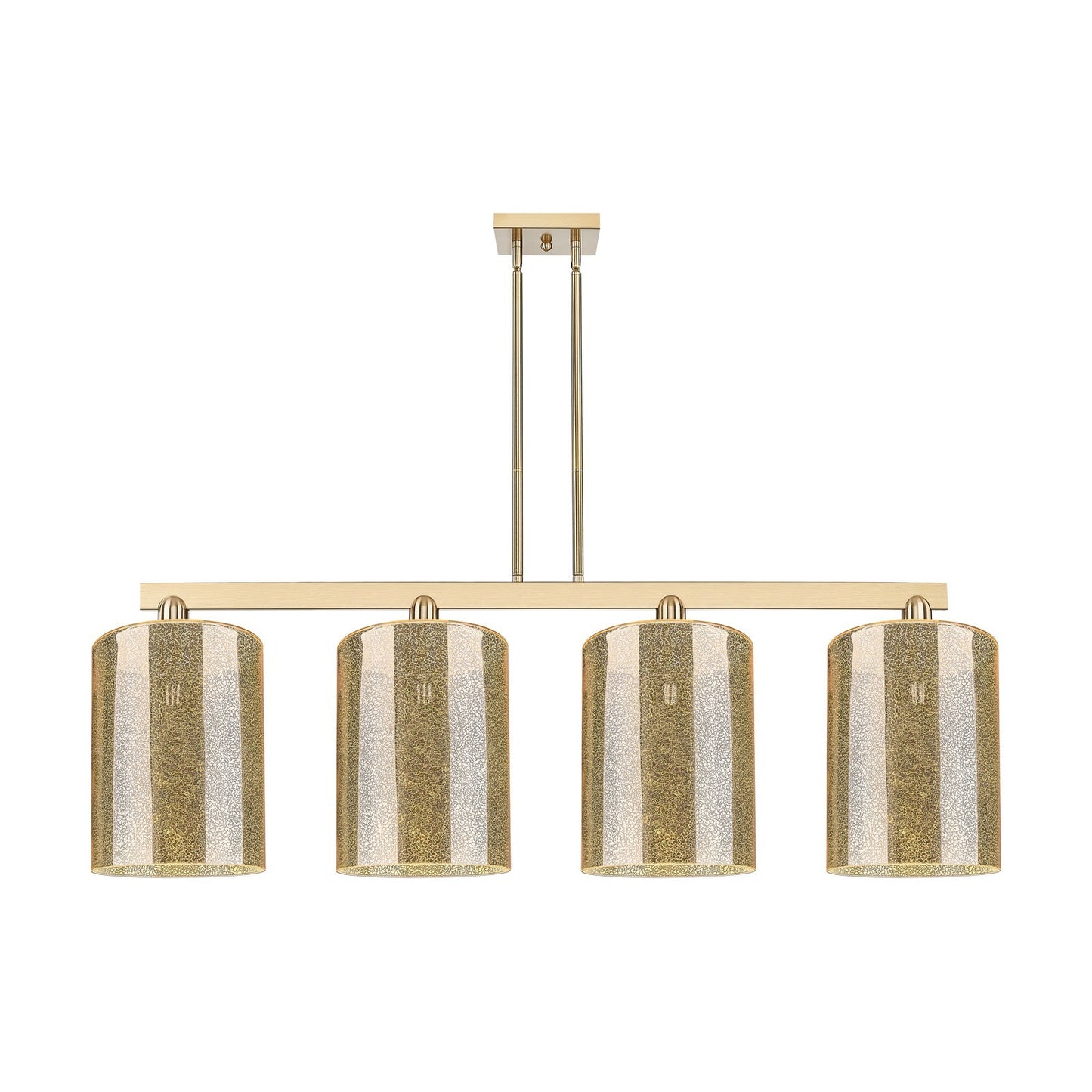 Innovations Cobbleskill 52in 4-Light Island Light | Industrial Champagne Bronze Steel and Mercury Glass | Kitchen Island & Dining | Model 716-4I-CB-G116-L