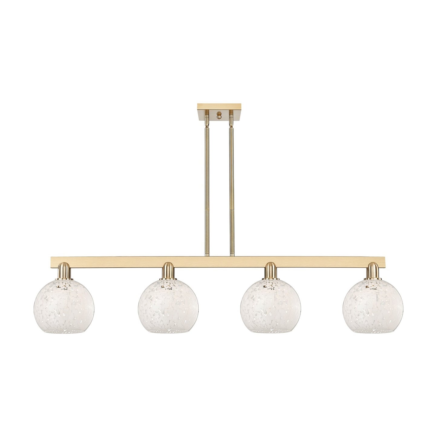 Innovations Lighting Arcadia 51in 4-Light Island Light | Industrial Champagne Bronze Steel and White Mouchette Glass | Kitchen | Model 716-4I-CB-G1216-8WM