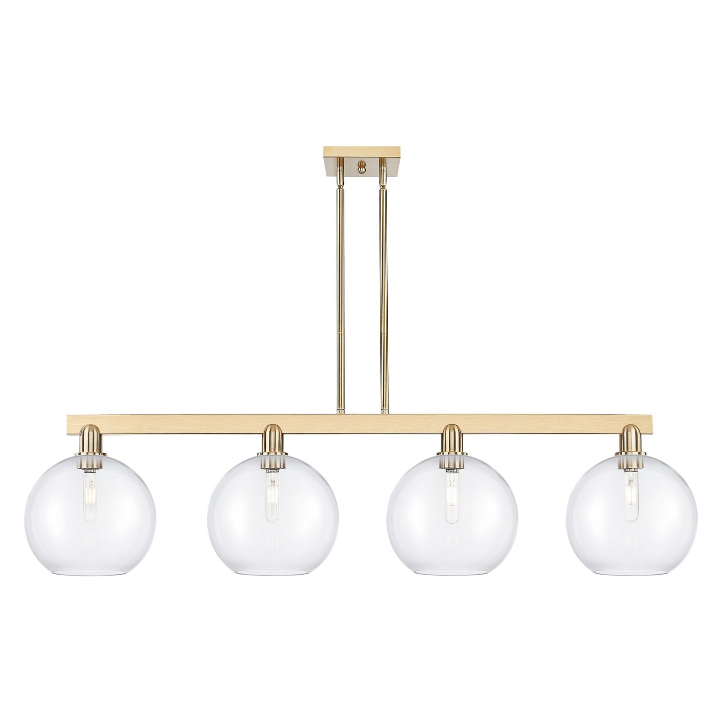 Innovations Athens 53in 4-Light Island Light | Industrial Champagne Bronze Steel and Clear Glass | Kitchen Island & Dining Room | Model 716-4I-CB-G122-10