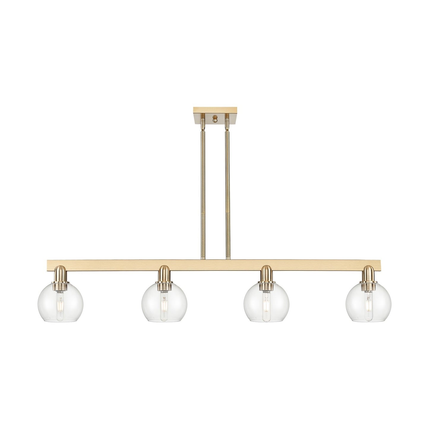 Innovations Athens 49in 4-Light Island Light | Industrial Champagne Bronze Steel and Clear Glass | Kitchen Island & Dining Room | Model 716-4I-CB-G122-6