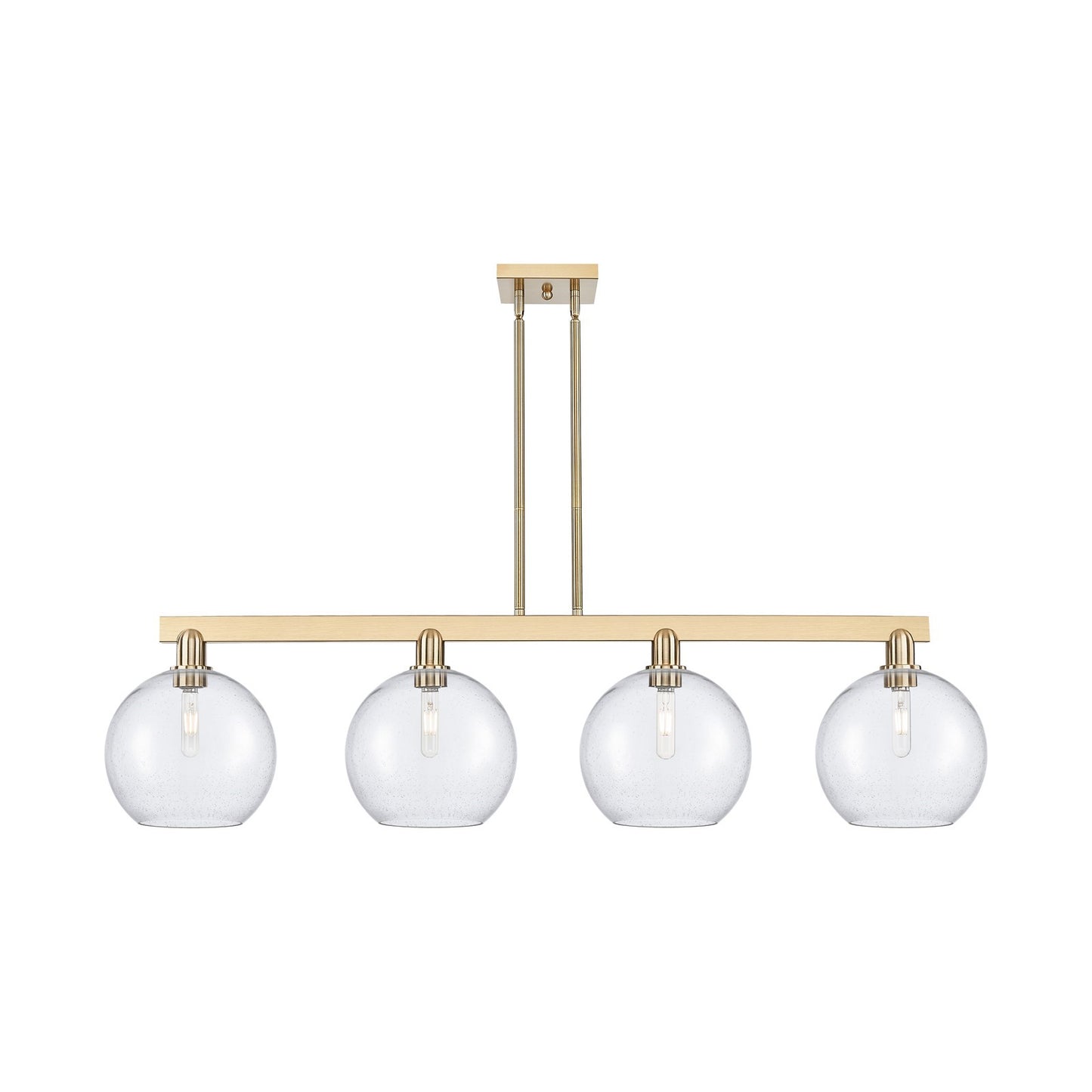 Innovations Athens 53in 4-Light Island Light | Industrial Champagne Bronze Steel and Seedy Glass | Kitchen Island & Dining Room | Model 716-4I-CB-G124-10