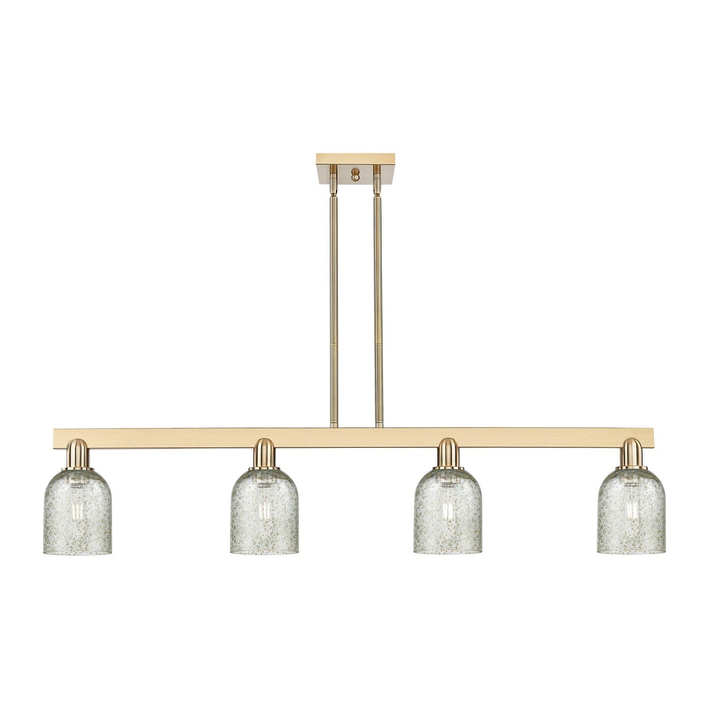 Innovations Caledonia 48in 4-Light Island Light | Industrial Champagne Bronze Steel and Mica Glass | Kitchen Island & Dining Room | Model 716-4I-CB-G259