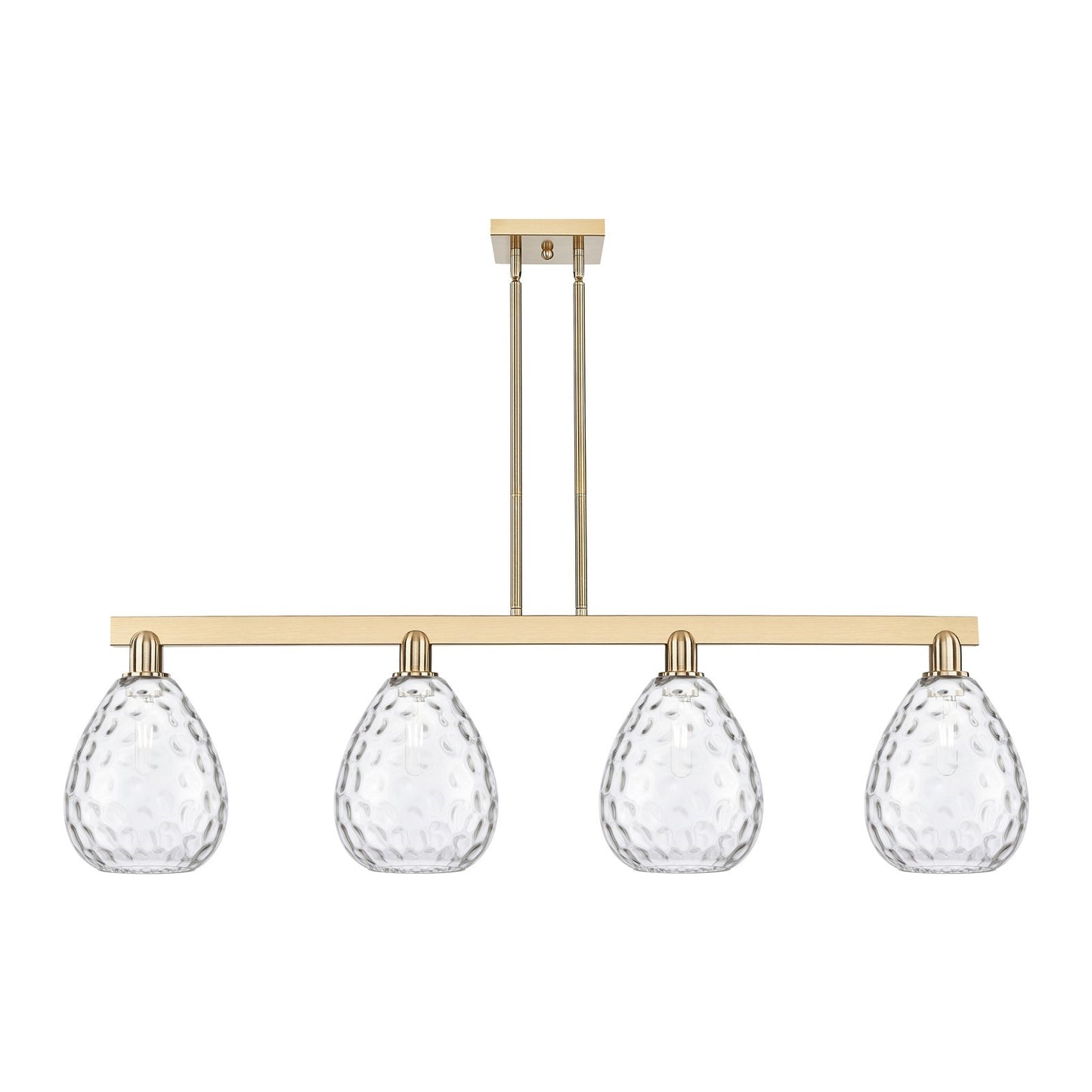 Innovations Waverly 51in 4-Light Island Light | Industrial Champagne Bronze Steel and Clear Glass | Kitchen Island & Dining Room | Model 716-4I-CB-G372