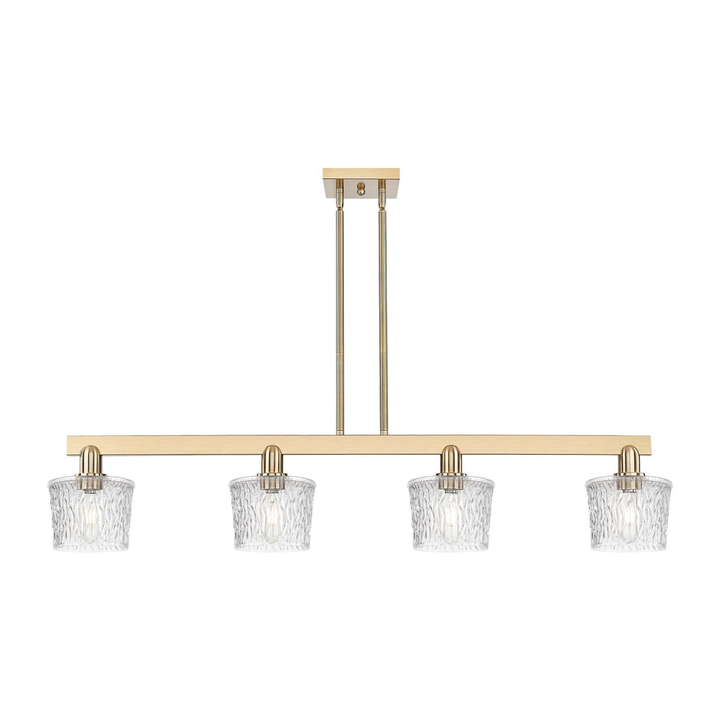 Innovations Niagara 49in 4-Light Island Light | Industrial Champagne Bronze Steel and Clear Glass | Kitchen Island & Dining Room | Model 716-4I-CB-G402