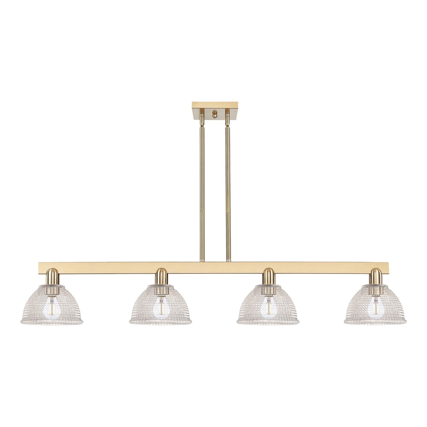 Innovations Arietta 51in 4-Light Island Light | Industrial Champagne Bronze Steel and Clear Glass | Kitchen Island & Dining Room | Model 716-4I-CB-G422