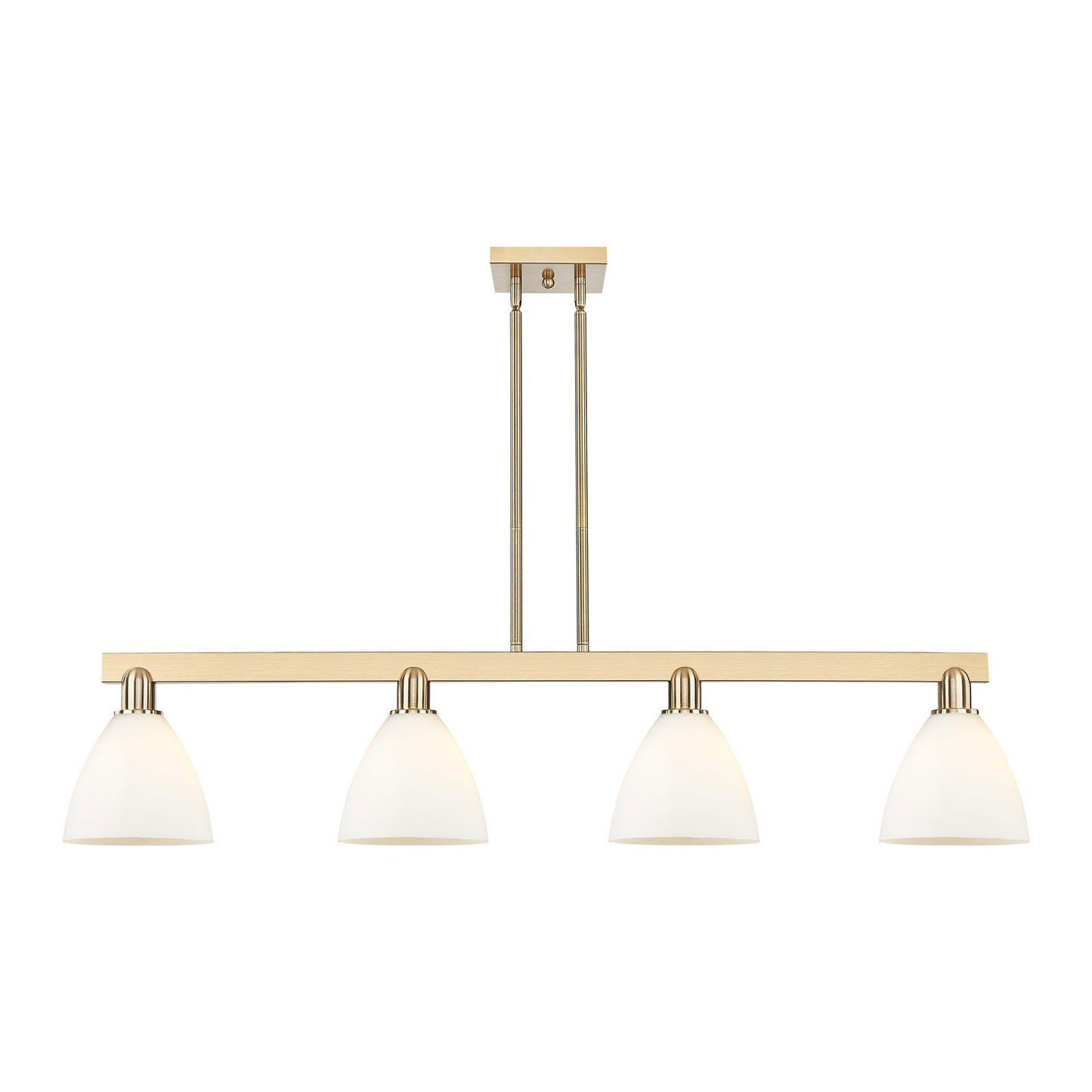 Innovations Bristol 50.25in 4-Light Island Light | Industrial Champagne Bronze Steel and Matte White Glass | Kitchen Island & | Model 716-4I-CB-GBD-751